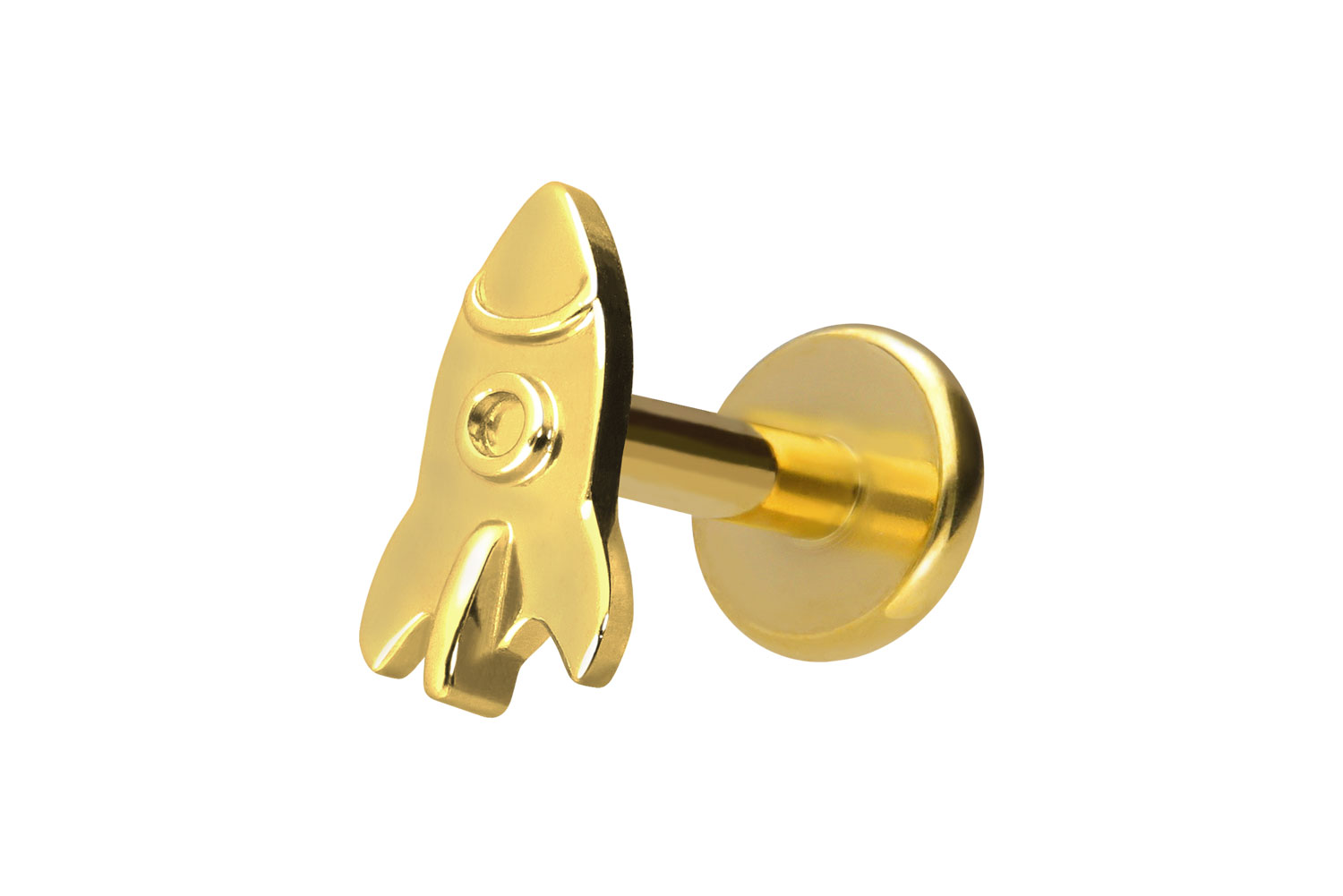 Titan Labret Piercing mit Innengewinde RAKETE